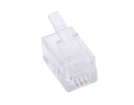 RJ22 Modular Handset Cord Connector - 4P4C - Flat Cable - 10 Pack