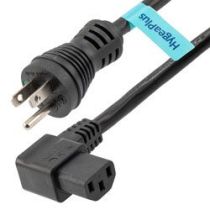 ShowMeCables Hospital Grade NEMA 5-15P to Right Angle C13, Antimicrobial Jacket, 15 Amp