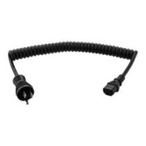 ShowMeCables Hospital Grade N5-15 to C13, Coiled 18 AWG Cord, LSZH TPU Jacket, Black