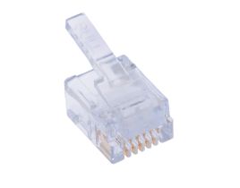 EZ-RJ12 / RJ11 Feed Through Modular Connector - 6P6C - Round Cable