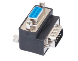 DB9 Male to DB9 Female Low Profile Right Angle Serial Adapter - Type 3
