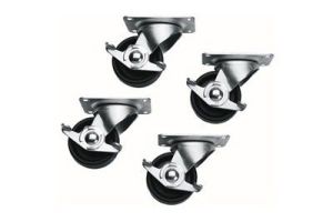 Commercial Grade Casters for Slim 5 and ERK Racks - Set of 4 (2 Locking, 2 Non-Locking)