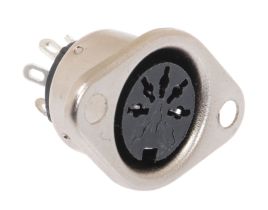 5 Pin DIN Female Solder Panel Mount Connector - 180° Style