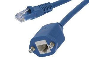 Panel-Mount Cat6 Ethernet Patch Cable - Standard Boot - Blue