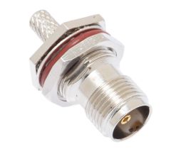 TNC Female Bulkhead Crimp Connector - RG58, RG141 & LMR-195