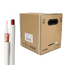 RG59 85% Shield Coax Cable with 18/2 Power - CCS - White - 500 FT