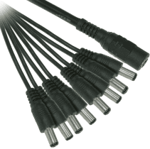 2.1mm DC Power Female to 8 Male Cable - 22 AWG