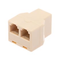RJ11 Female to Dual RJ11 Female Telephone Splitter Adapter - 6P4C - Reverse Pinout