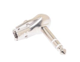 1/4 IN Right Angle Stereo Male Solder Connector - Metal