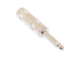 Reinforced 1/4 IN Mono Male Solder Connector - Metal