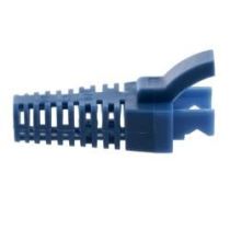 ShowMeCables RJ45 Adjustable "Shark Fin" Style Boot for Long Body RJ45 Plugs, Cut-to-Fit, Fits Cables 5.5 to 7.0mm, Blue, 100 Pack