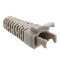 ShowMeCables RJ45 Adjustable "Shark Fin" Style Boot for Long Body RJ45 Plugs, Cut-to-Fit, Fits Cables 5.5 to 7.0mm, Gray, 100 Pack