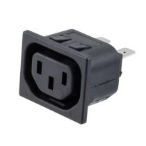 L-com AC PEM 320-2-2/F 1.5mm PANEL SNAP-IN 6.3mm QUICK-CONNECT