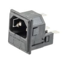 L-com AC PEM C14 1.0mm PANEL SNAP-IN 6.3mm QUICK-CONNECT 2X FUSEHOLDERS