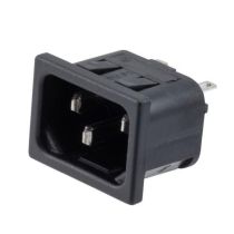 L-com AC PEM C14 1.0mm PANEL SNAP-IN 2.8mm SOLDER TERMINALS