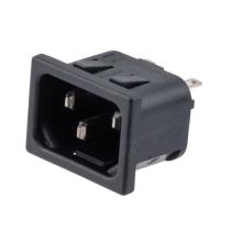 L-com AC PEM C14 1.5mm PANEL SNAP-IN 2.8mm SOLDER TERMINALS