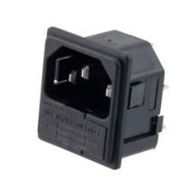 L-com AC PEM C14 1.5mm PANEL SNAP-IN 2.8mm SOLDER TERMINALS FUSEHOLDER