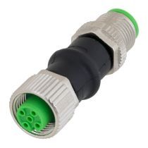 L-com M12 4 Position A-code Male to Female Adapter