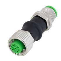 L-com M12 5 Position A-code Male to Female Adapter
