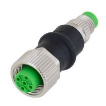 L-com M8 4 Pin Male to M12 4 Pin A-Code Female Adapter