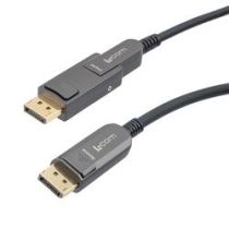 L-com DisplayPort 1.4 to Mini DisplayPort Active Optical Cable, 8K, 10 Meters