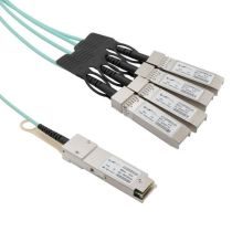 L-com Active Optical Cable Breakout - QSFP28 100Gbps to 4x28G SFP28 - MSA Compatible