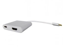 USB Type C Male to USB-C Female and HDMI A Female - 2 in 1 Converter