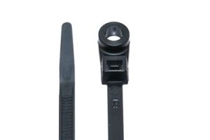 8 Inch - 50lb - Strong Cable Ties with Mounting Hole Strap - 100 Per Pack