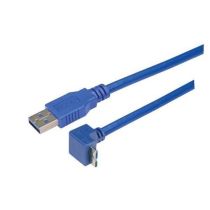 L-com USB 3.0 Right Angle Cable Assembly - Down Angle Micro B - Straight A Connectors