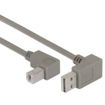 L-com Right Angle USB Cable, Down Angle A Male/ Down Angle B Male