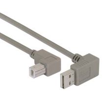 L-com Right Angle USB Cable, Down Angle A Male/ Up Angle B Male
