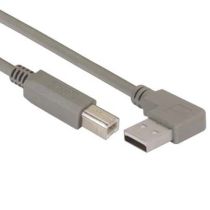 L-com Right Angle USB Cable, Left Angle A Male/Straight B Male