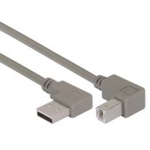 L-com Right Angle USB Cable, Left Angle A Male/Down Angle B Male