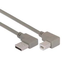L-com Right Angle USB Cable, Left Angle A Male/Right Angle B Male