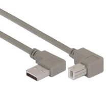L-com Right Angle USB Cable, Left Angle A Male/Up Angle B Male