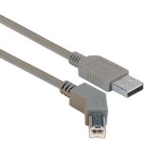 L-com 45 Degree USB Cable, Straight A Male / 45 Degree Left Angled B Male