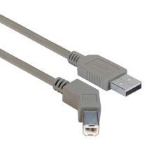 L-com 45 Degree USB Cable, Straight A Male / 45 Degree Right Angled B Male