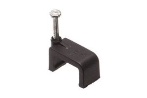 Cable Clip for Dual Coax/Ethernet Cables - Nail-In Fasteners - 100 Pack