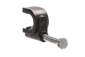 Cable Clip for Single Coax or Ethernet - Nail-In Fasteners - 100 Pack