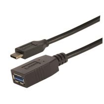 L-com USB 3.0 Type C male to Type A Female Cable-0.3 M