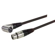 L-com XLR Pro Audio Cable Assembly, XLR Male Right Angle - XLR Female