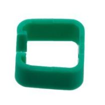 ShowMeCables Changeable Color Ring Clip For Use With CBRJ45 Style RJ45 Plug Clip Boots, Green Color, PVC, 100 Pack