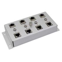 L-com Indoor 4-Port 10/100/1000 Base-T Gas Tube CAT6 Lightning Protector - RJ45 Jacks