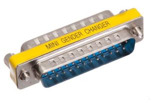 DB25 Male to DB25 Male Low Profile Gender Changer