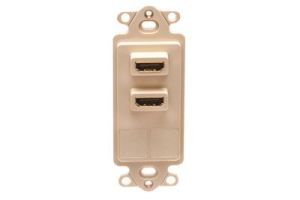 ICC HDMI with Keystone Decora Insert - 2 HDMI Ports - 2 Blank Keystone Ports