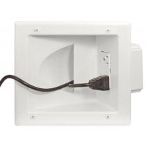 Recessed Pass Through Wall Plate with Dual Surge Protected Outlets