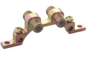 Dual Port F-Type Coax Grounding Block - 900 MHz