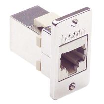 L-com Cat3 RJ45 Coupler Shielded (8x8) Panel Mount Style