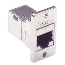 L-com Cat6a RJ45 Coupler Shielded (8x8) Panel Mount Style