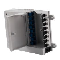 ShowMeCables Splitter Distribution Box 8 Ports with 8 SC/UPC SM Simplex Adapter and 1:8 SC/UPC PLC Splitter